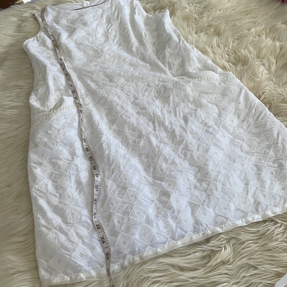 Southern tide white geometrical print crewneck sleeveless sheath midi dress sz 4 - Picture 16 of 17